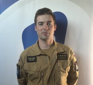 st. kpt. Bartłomiej Wójcik – Oficer prasowy Komendanta Miejskiego Państwowej Straży Pożarnej w Skierniewicach