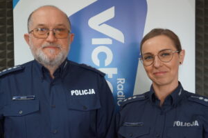 st.asp. Agata Krawczyk i asp. sztab. Andrzej Zagibajło – Komenda Powiatowa Policji w Rawie Maz.